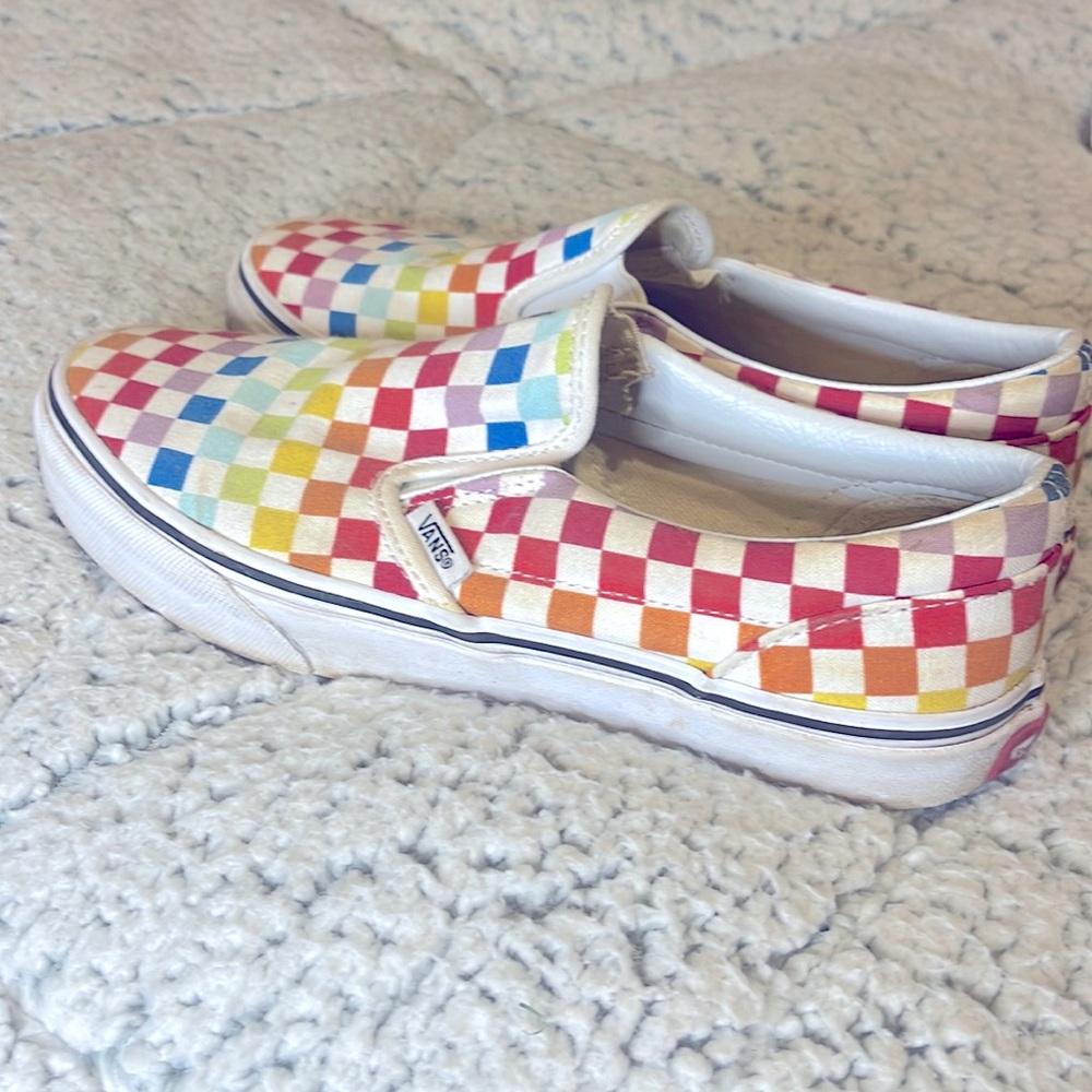 Vans rainbow slip on size 5
